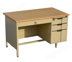 木桌面站脚单柜办公桌