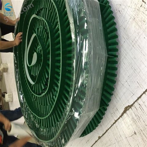 广东绿色PVC输送带定制 可加裙边挡板导条